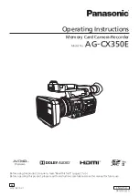 Panasonic AG-CX350E Operating Instructions Manual preview