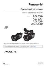 Preview for 1 page of Panasonic AG-CX6 Operating Instructions Manual