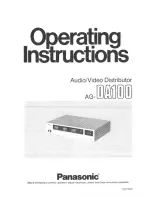 Предварительный просмотр 1 страницы Panasonic AG-DA100 Operating Instructions Manual