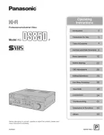 Preview for 1 page of Panasonic AG-DS850 User Manual