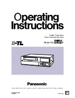 Panasonic AG-DTL1 Operating Instructions Manual preview