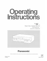 Предварительный просмотр 1 страницы Panasonic AG-DV1000P Operating Instructions Manual