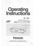 Panasonic AG-DV2000P Operating Instructions Manual preview