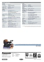 Preview for 8 page of Panasonic AG-DVC62 Specifications