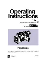 Preview for 1 page of Panasonic AG-DVX100A - Pro 3-CCD MiniDV Proline Camcorder Operating Instructions Manual