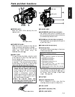 Предварительный просмотр 9 страницы Panasonic AG-DVX100A - Pro 3-CCD MiniDV Proline Camcorder Operating Manual