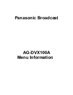 Preview for 1 page of Panasonic AG-DVX100A - Pro 3-CCD MiniDV Proline... Menu Information