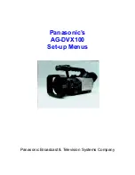 Panasonic AG-DVX100B Setup preview