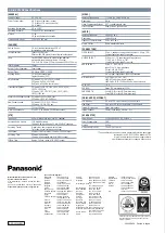 Preview for 12 page of Panasonic AG-DVX100B Specifications