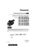 Panasonic AG-DVX200AN Operating Instructions Manual preview