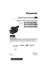 Preview for 1 page of Panasonic AG-DVX200ED Operating Instructions Manual