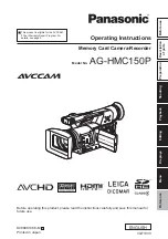 Panasonic AG HMC150 - AVCCAM Camcorder - 1080p Operating Instructions Manual предпросмотр