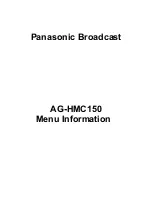 Preview for 1 page of Panasonic AG-HMC150 Menu Information