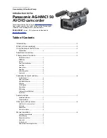 Panasonic AG-HMC150 User Manual preview