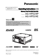 Panasonic AG-HPD24E Operating Instructions Manual предпросмотр