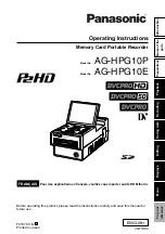 Panasonic AG-HPG10E Operating Instructions Manual preview