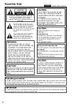 Preview for 2 page of Panasonic AG-HPG10E Operating Instructions Manual