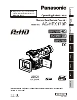 Preview for 1 page of Panasonic AG HPX170 - Pro 3CCD P2 High-Definition Camcorder Operating Instructions Manual