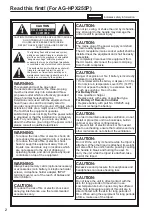 Preview for 2 page of Panasonic AG-HPX255P Operating Instructions Manual