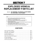 Preview for 1 page of Panasonic AG-HPX300P Replacement Parts List Manual