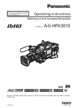 Panasonic AG-HPX301E Operating Instructions Manual preview