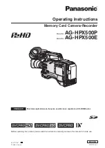 Предварительный просмотр 1 страницы Panasonic AG-HPX500 Operating Instructions Manual