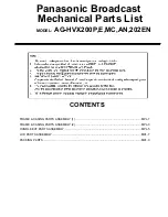 Preview for 1 page of Panasonic AG-HVX200AN Parts List