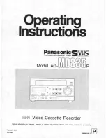 Preview for 1 page of Panasonic AG-MD835P Operating Instructions Manual