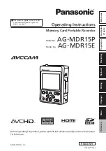 Panasonic AG-MDR15P Operating Instructions Manual preview