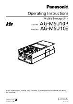 Предварительный просмотр 1 страницы Panasonic AG-MSU10 Operating Instructions Manual