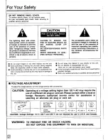 Preview for 2 page of Panasonic AG-SW100 Operating Instructions Manual