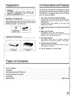 Preview for 3 page of Panasonic AG-SW100 Operating Instructions Manual