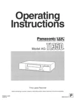 Preview for 1 page of Panasonic AG-TL350P Operating Instructions Manual