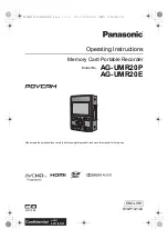 Panasonic AG-UMR20E Operating Instructions Manual preview