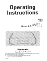 Предварительный просмотр 1 страницы Panasonic AG-W2E Operating Instructions Manual