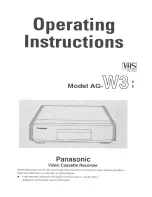 Panasonic AG-W3P Operating Instructions Manual preview