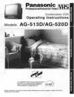 Preview for 1 page of Panasonic AG513 - VCR/MONITOR Operating Instructions Manual