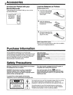 Предварительный просмотр 2 страницы Panasonic AG520B - MONITOR - VCR COMBO Operating Instructions Manual