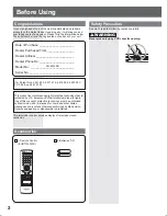 Preview for 2 page of Panasonic AG520VDH - COMB. DVD/VCR/TV Operating Instructions Manual