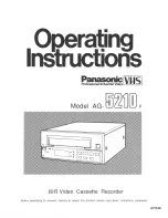 Panasonic AG5210 - VIDEO CASSETTE RECORDER Operating Instructions Manual preview