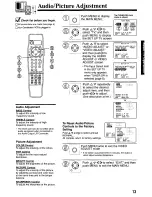 Предварительный просмотр 13 страницы Panasonic AG527C - COMBINATION VCR Operating Instructions Manual