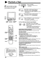 Предварительный просмотр 16 страницы Panasonic AG527C - COMBINATION VCR Operating Instructions Manual