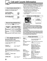 Предварительный просмотр 26 страницы Panasonic AG527C - COMBINATION VCR Operating Instructions Manual