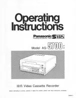 Panasonic AG5700 - SVHS Operating Instructions Manual предпросмотр