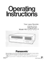 Предварительный просмотр 1 страницы Panasonic AG6540P - TIME LAPSE RECORDER Operating Instructions Manual