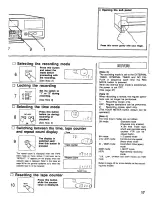 Предварительный просмотр 17 страницы Panasonic AG6540P - TIME LAPSE RECORDER Operating Instructions Manual