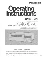 Panasonic AG6730P - TIME LAPSE RECORDER Operating Instructions Manual preview