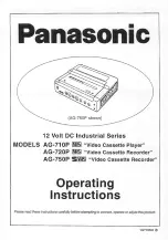Panasonic AG710P - VCR/BRC Operating Instructions Manual preview