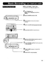 Preview for 11 page of Panasonic AG710P - VCR/BRC Operating Instructions Manual