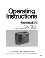 Panasonic AG7450 - VCR DOCKABLE Operating Instructions Manual preview